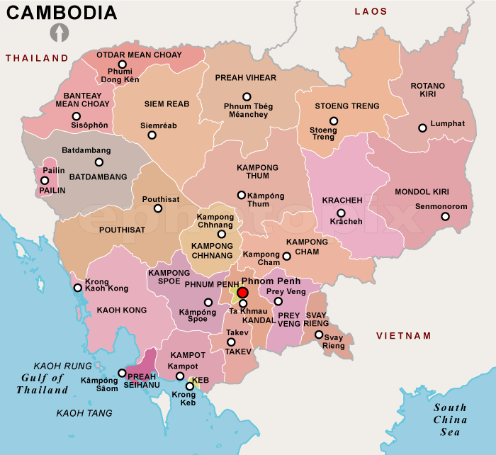 cambodia regional map